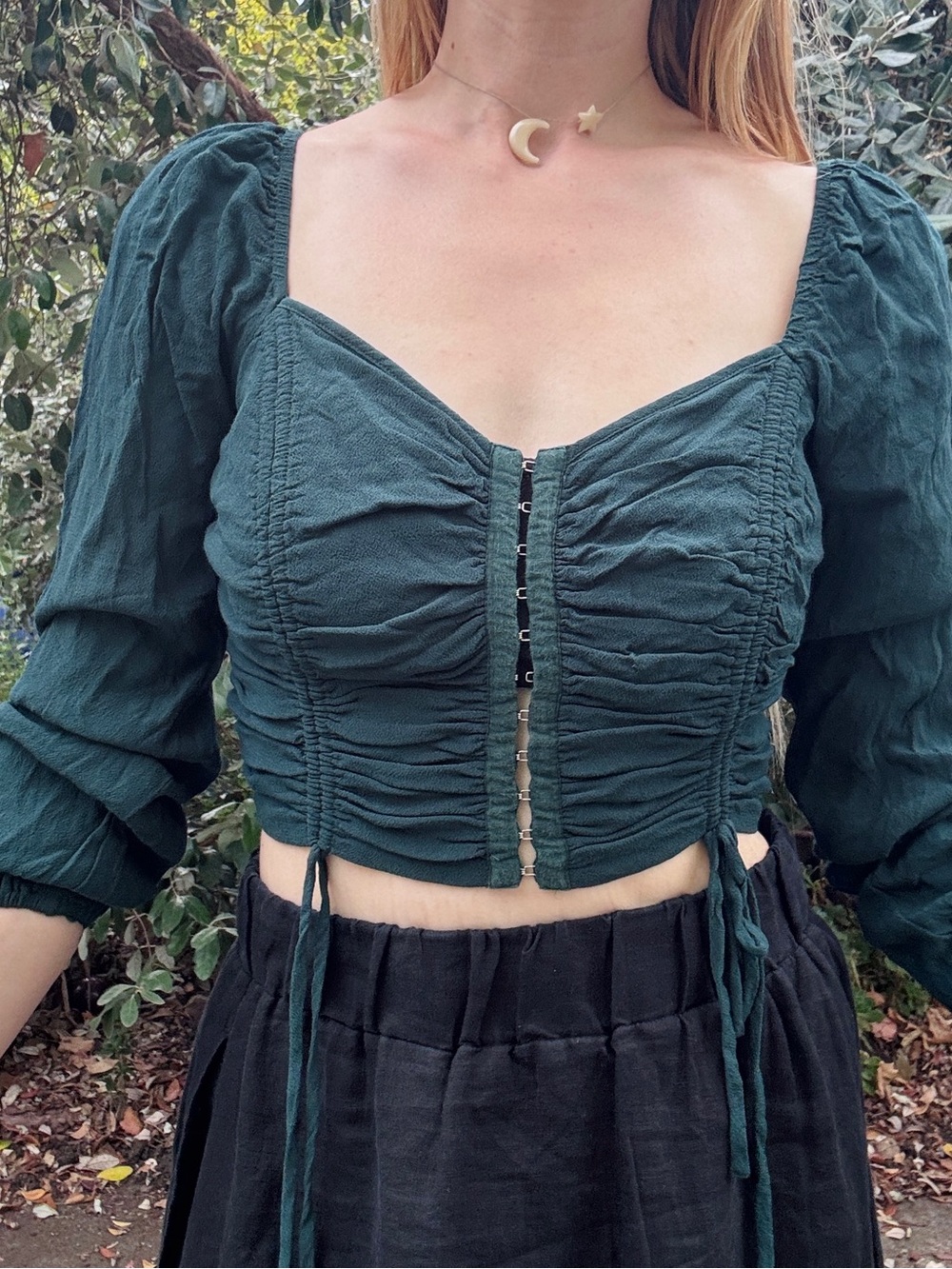 Emerald green girly top